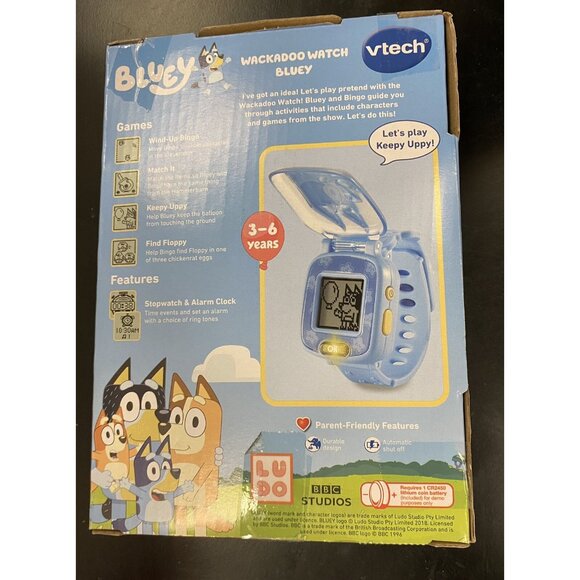 VTech Bluey Wackadoo Kids Digital Watch Stopwatch Timer Alarm And Games New - Picture 2 of 4
